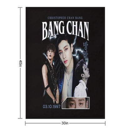 Bang Chan Shirt Vintage 90 Retro T Shirt Tee Throw Blanket