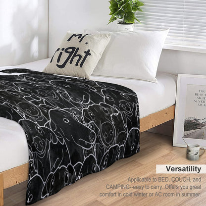 Greyhounds Black And White Pattern Throw Blanket