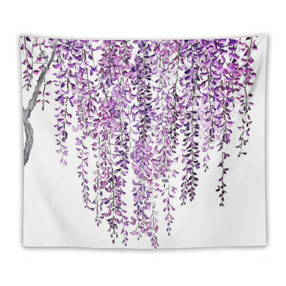 Hand Painted Purple Wisteria  in Bloom Tapestry