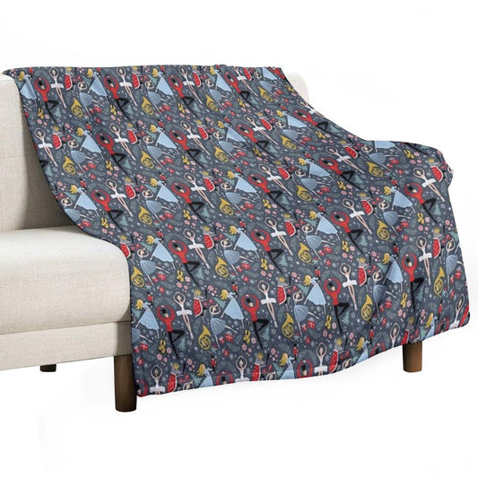 Clara's Nutcracker Ballet Repeat by Robin Pickens Throw Blanket