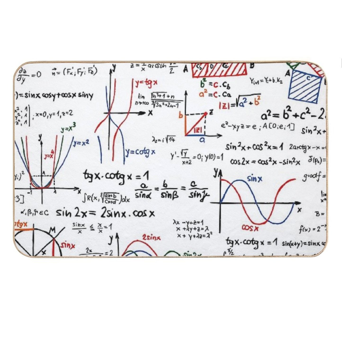 Mathematics Formulas Numbers Bath Mat