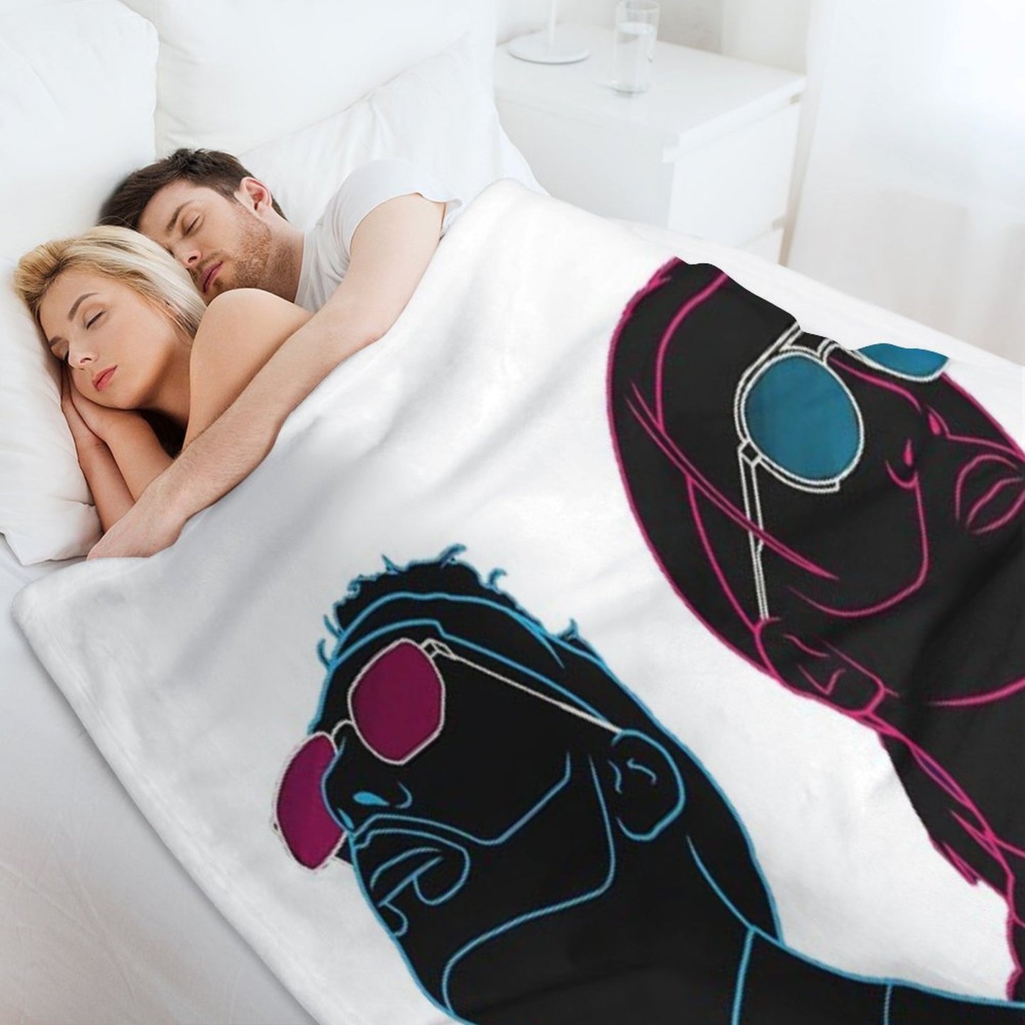 PNL Neon Effect Drawing Throw Blanket