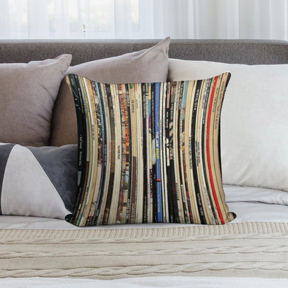 Classic Rock Vinyl Records Soft Easy Maintenance Throw Pillow