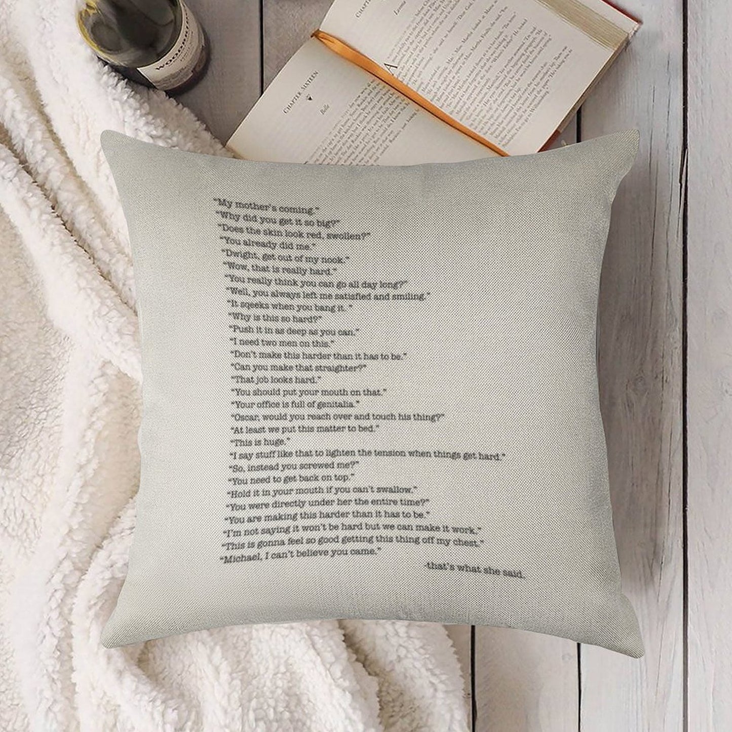 Every That's What She Said From The Office Linen Throw Pillow Cover