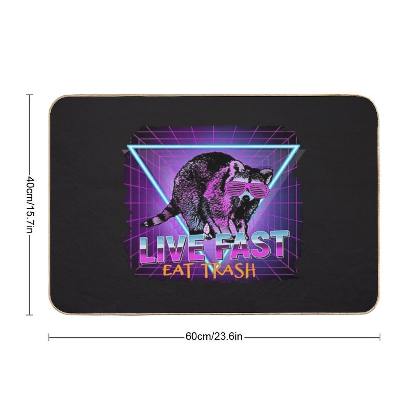 Raccoon Raccoons Live Fast Eat Trash Panda Funny Retro Gift  Rapid-Drying Bath Mat