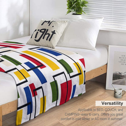 Mondrian Style Throw Blanket