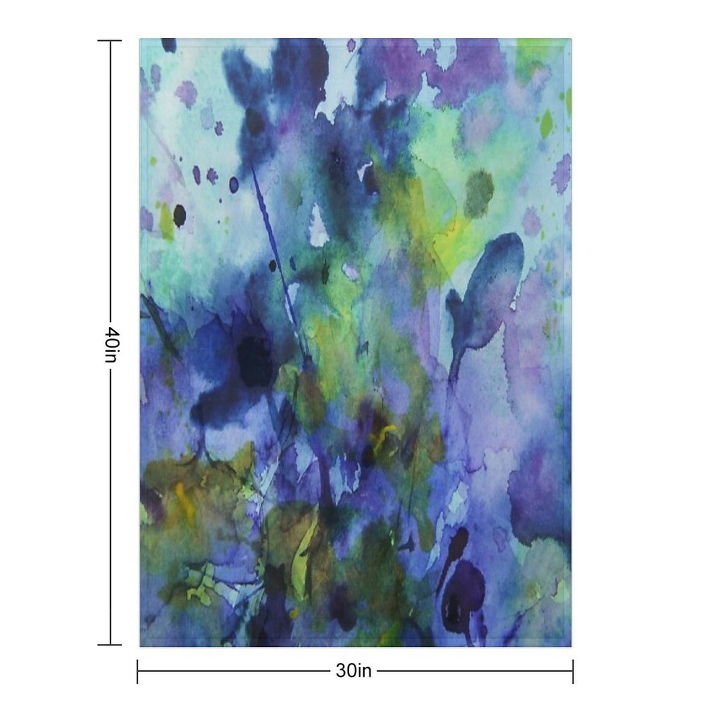 Watercolor in Purple And Green Throw Blanket