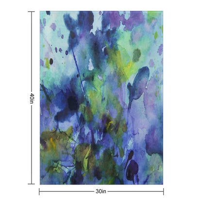 Watercolor in Purple And Green Throw Blanket