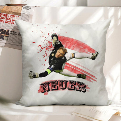 Manuel Neuer Linen Throw Pillow Cover