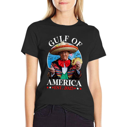 Funny Trump Sombrero Taco Gulf Of Us America Est. 2025 T-Shirt