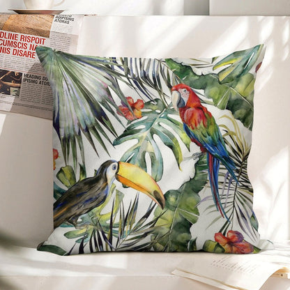 TROPICAL JUNGLE Linen Throw Pillow Cover