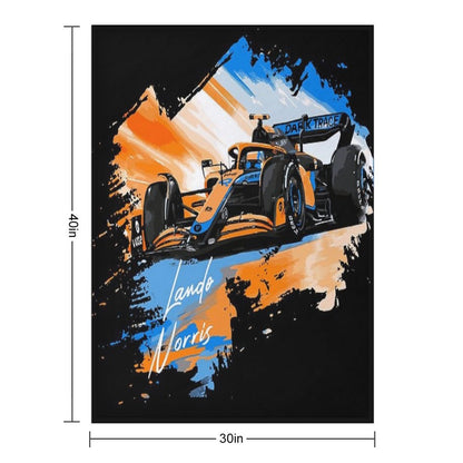 Lando Norris - Retro_Digi Art Throw Blanket