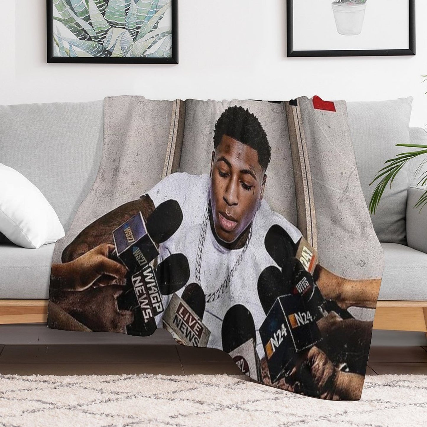 Threeboy Young Boy Never Broke American Tour 2020 Throw Blanket