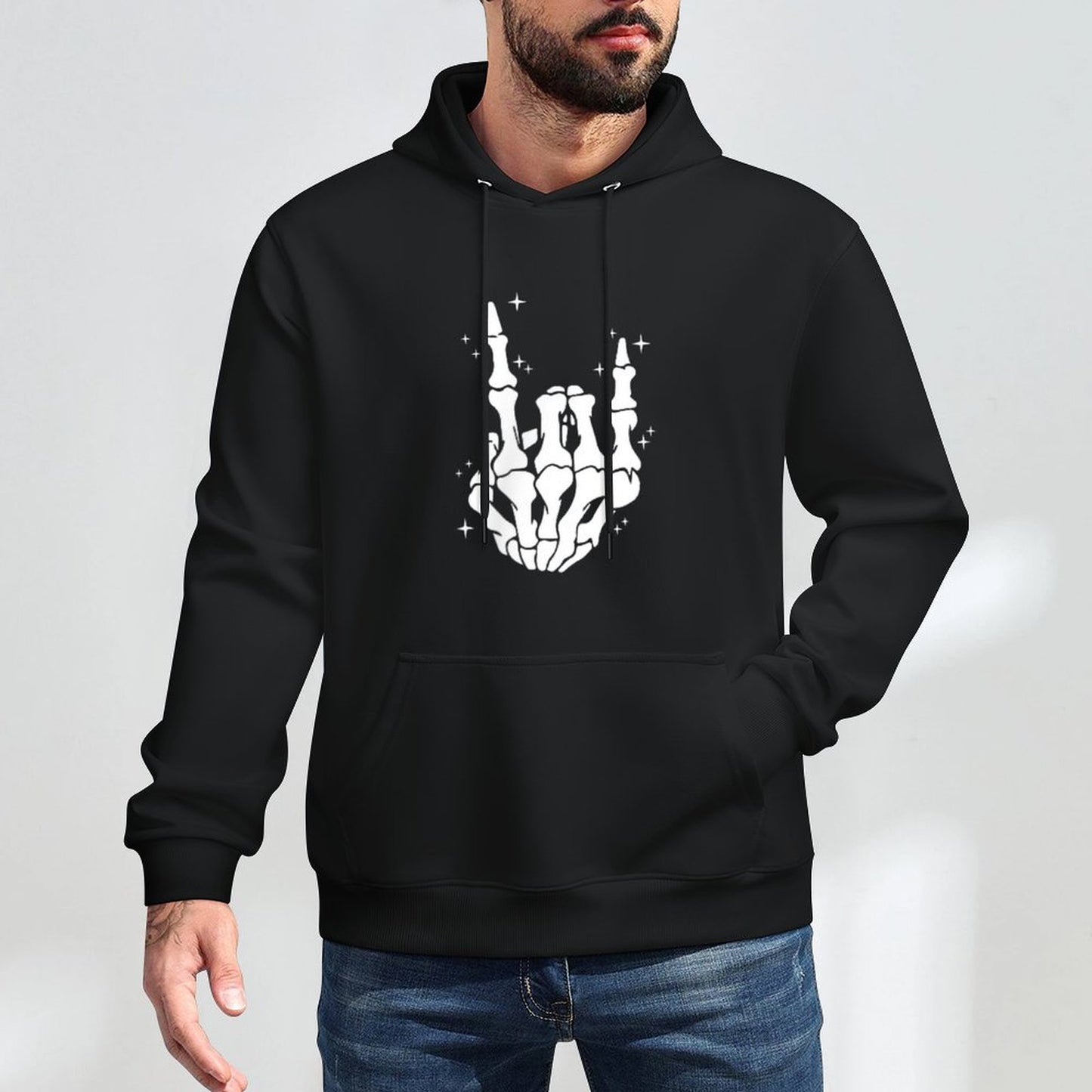 (2 Sided) Skeleton Just A Dad Who Always Came Back With Milk Layering Staple Hoodie