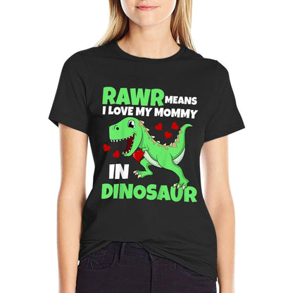 Kids I Love My Mommy Rawr Dinosaur Mom Mother&#39;s Day Toddler Boy T-Shirt