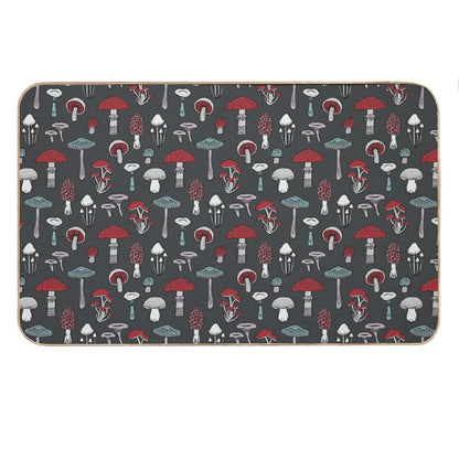 Midnight Mushrooms - Fun Fungus Pattern by Cecca Designs Bath Mat