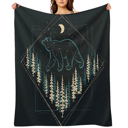 The Heaven's Wild Bear Throw Blanket