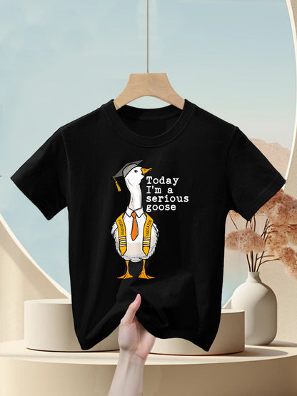 Funny Graduation Senior Silly Goose Today Im A Serious Goose Kids T-Shirt
