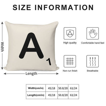 Scrabble Tile A Soft Shrink-Resistant Throw Pillow