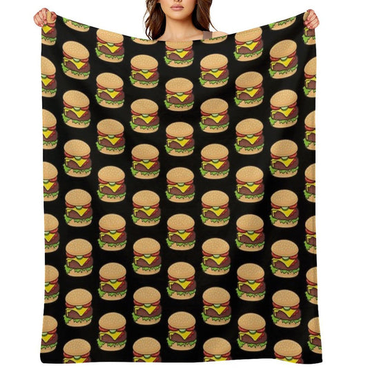Cheeseburger Pattern Throw Blanket