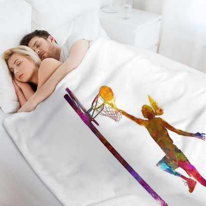 Young Woman Basketball Player 04 Throw Blanket