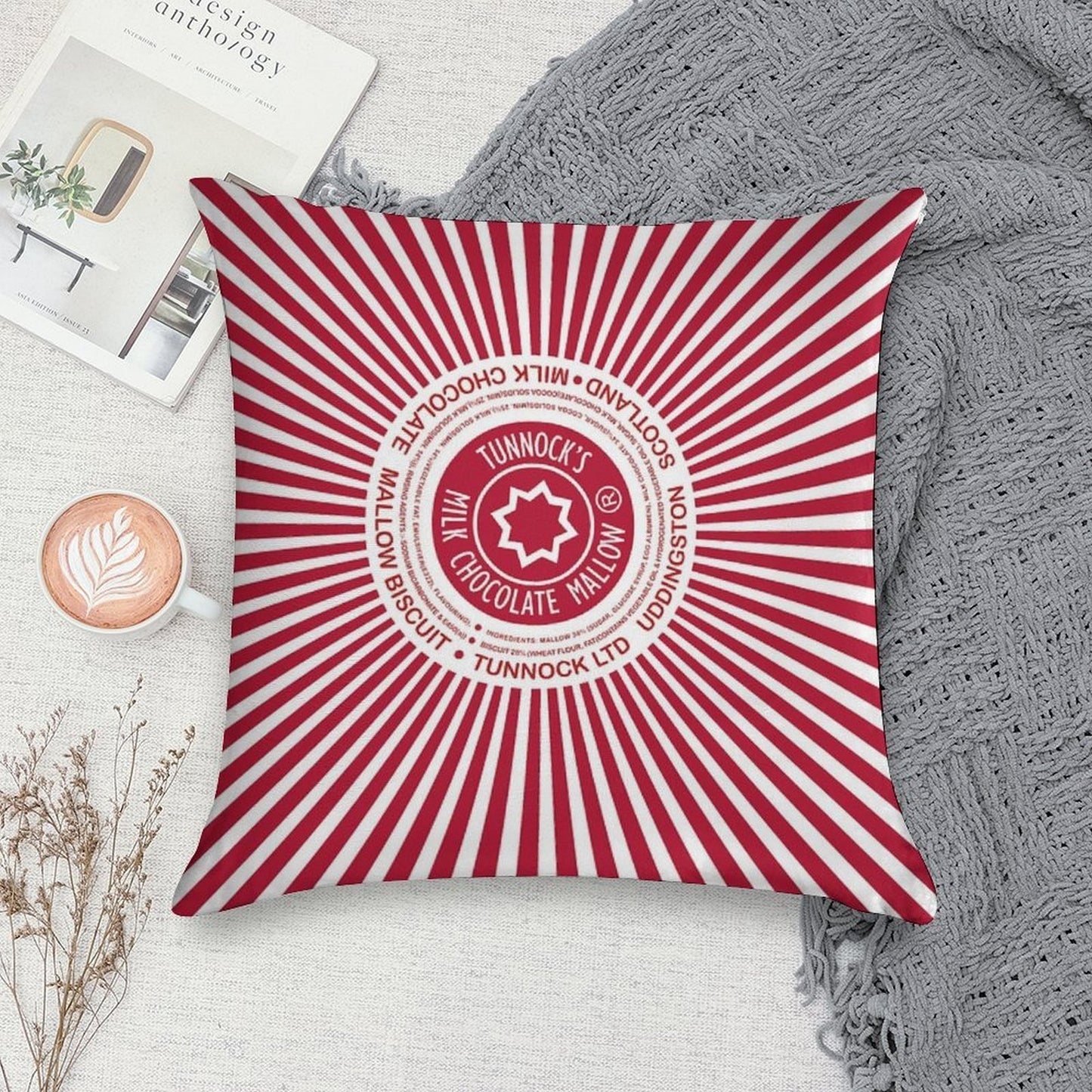 Tunnock's Teacakes Soft High-Density Material Throw Pillow