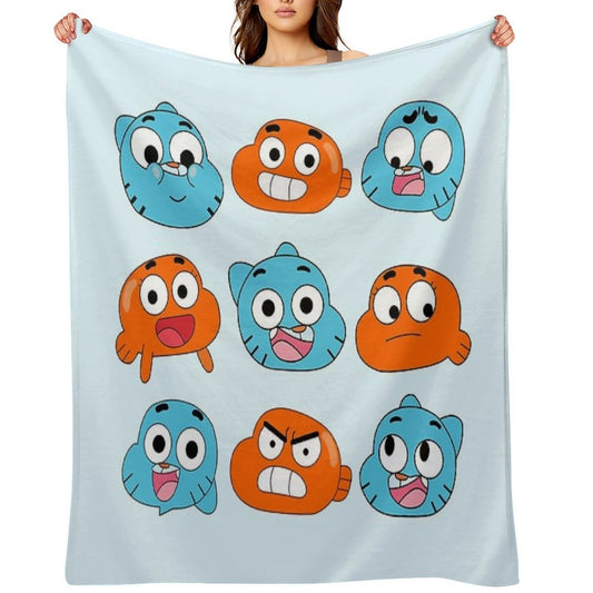 The Amazing World of Gumball™, Gumball & Darwin Faces Features Throw Blanket