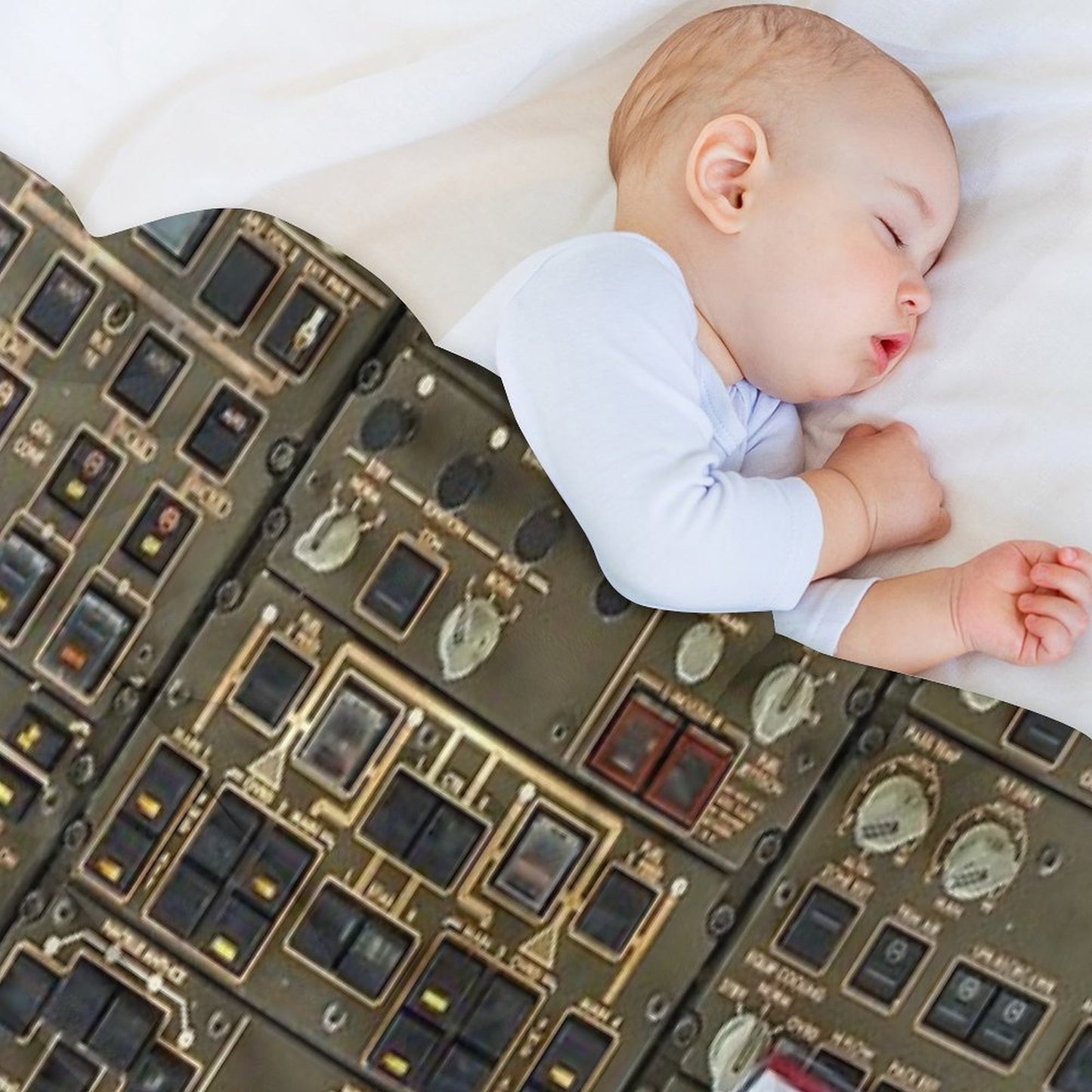 Boeing 747 Overhead Panel Cockpit Throw Blanket