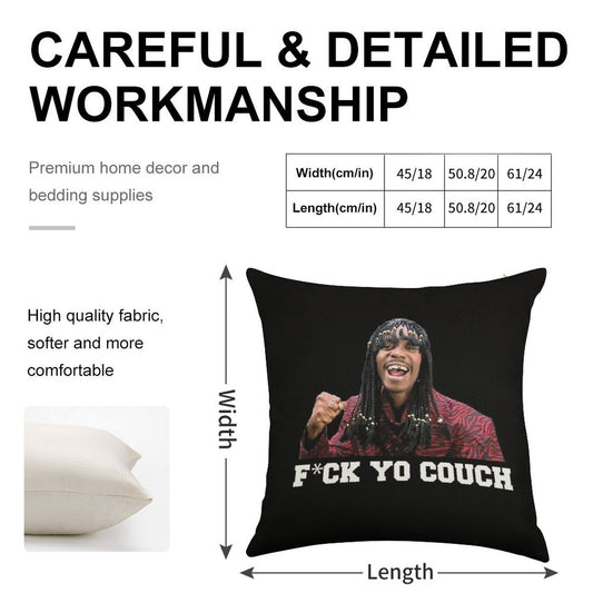 Fck Yo Couch Linen Throw Pillow Cover