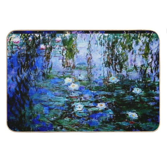 Claude Monet's Blue And White Water Lilies - Les Nymphéas Bleus Et Blancs Bath Mat
