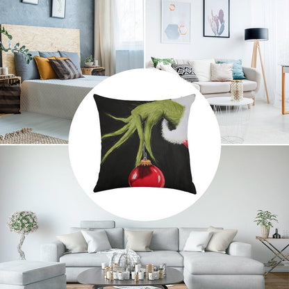 Who Stole Christmas Linen Throw Pillow Cover