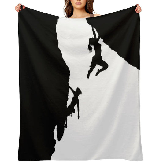 Women Rock Climbing Throw Blanket