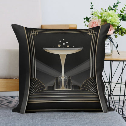 Art Deco Design VI Linen Throw Pillow Cover