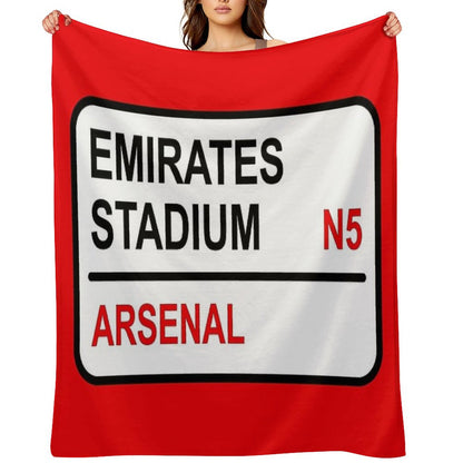 Emirates Stadium Football Sign Throw Blanket