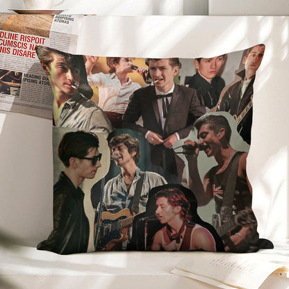 Alex Turner Arctic Monkeys Collage Linen Throw Pillow Cover
