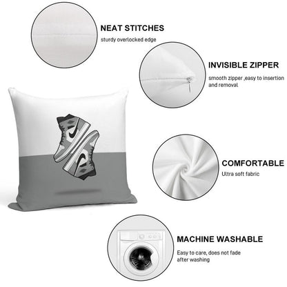 Jordan 1 - Light Grey Soft Washable Throw Pillow