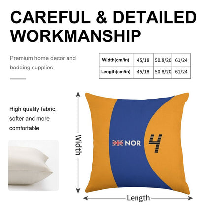 F1 2021 - #4 Norris Linen Throw Pillow Cover