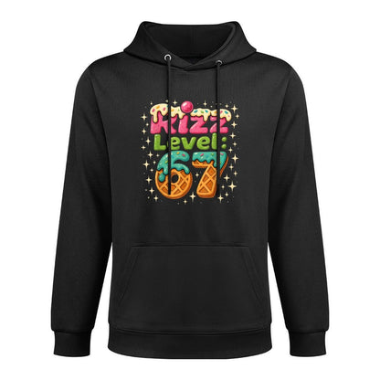 Rizz Level 67 - Funny Cool Waffle Style Gamer Customizable Surface Hoodie