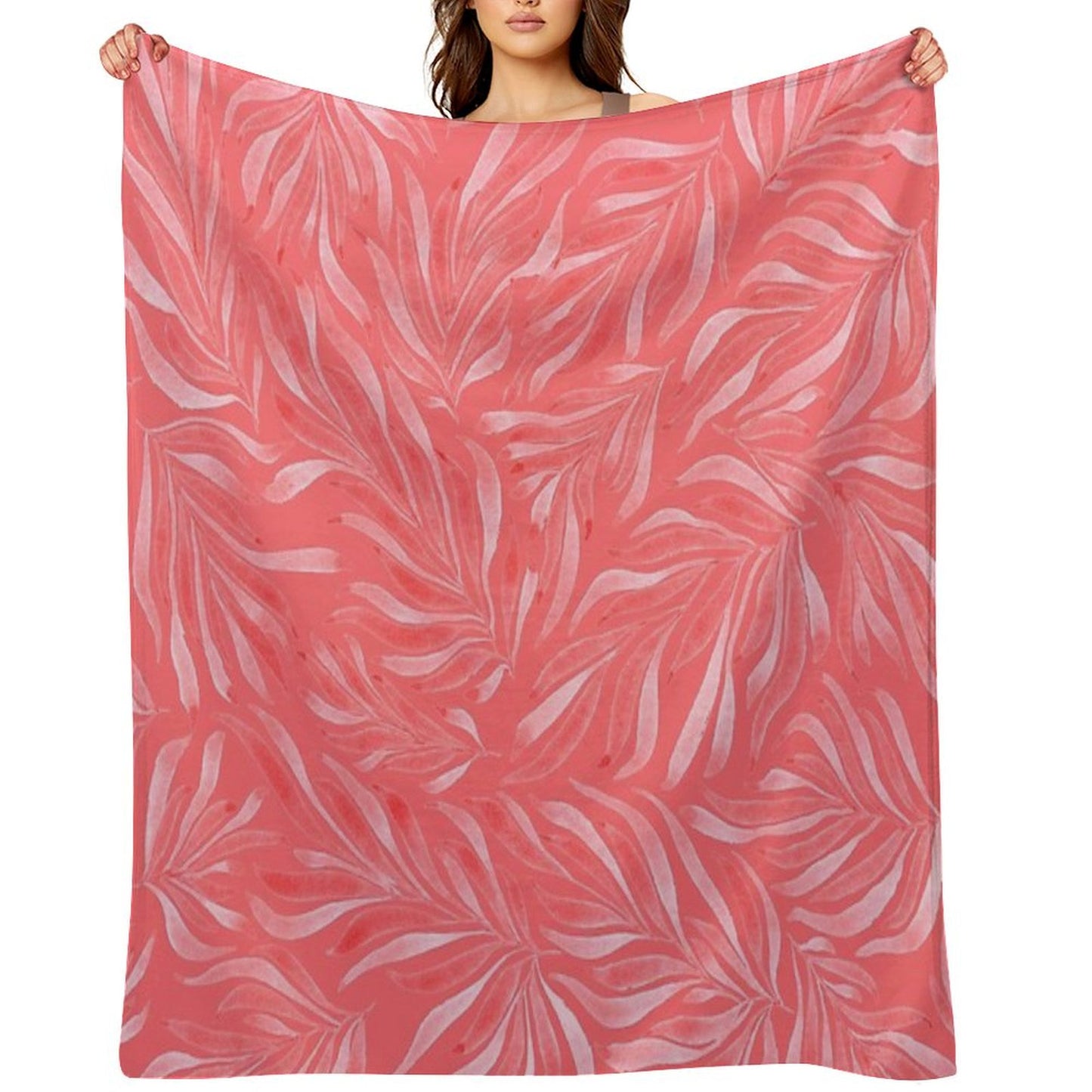 Coral Pink Throw Blanket