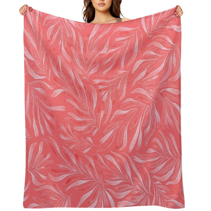 Coral Pink Throw Blanket