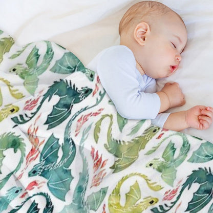 Dragon Fire Turquoise & Green Throw Blanket