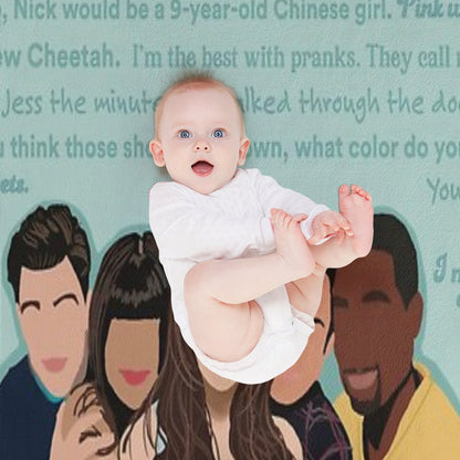 New Girl Cast And Quotes Throw Blanket