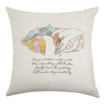 Primrose Goes to Sleep Linen Throw Pillow Cover