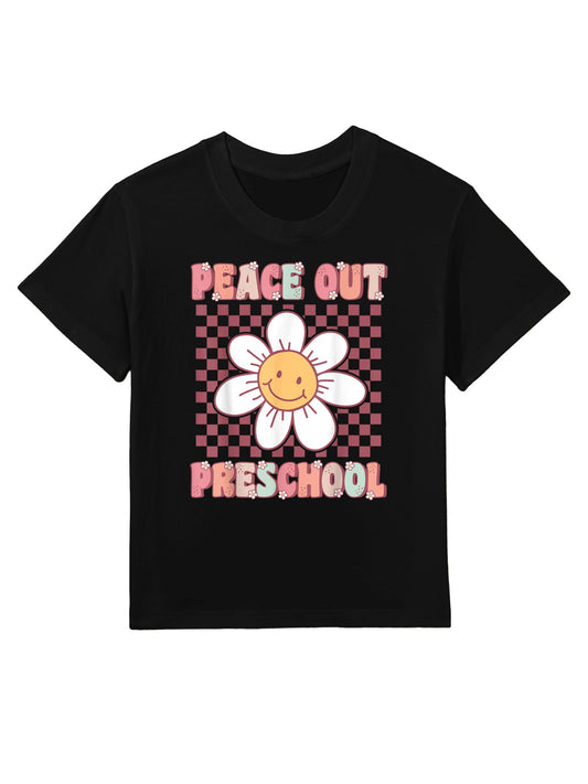 Peace Out Pre-K Cute Groovy Last Day of Preschool Graduation Kids T-Shirt