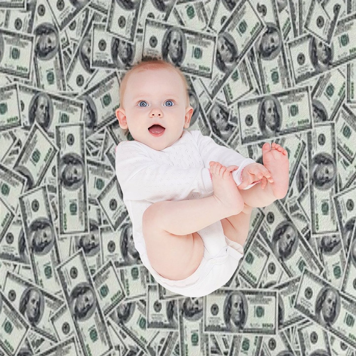 Giant Money Background 100 Dollar Bills Throw Blanket