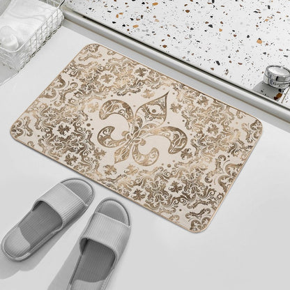 Fleur-de-lis Ornament - Pastel Gold Bath Mat