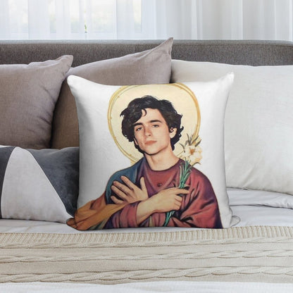 Timothee Chalamet SaintGod Sticker Soft Shrink-Resistant Throw Pillow