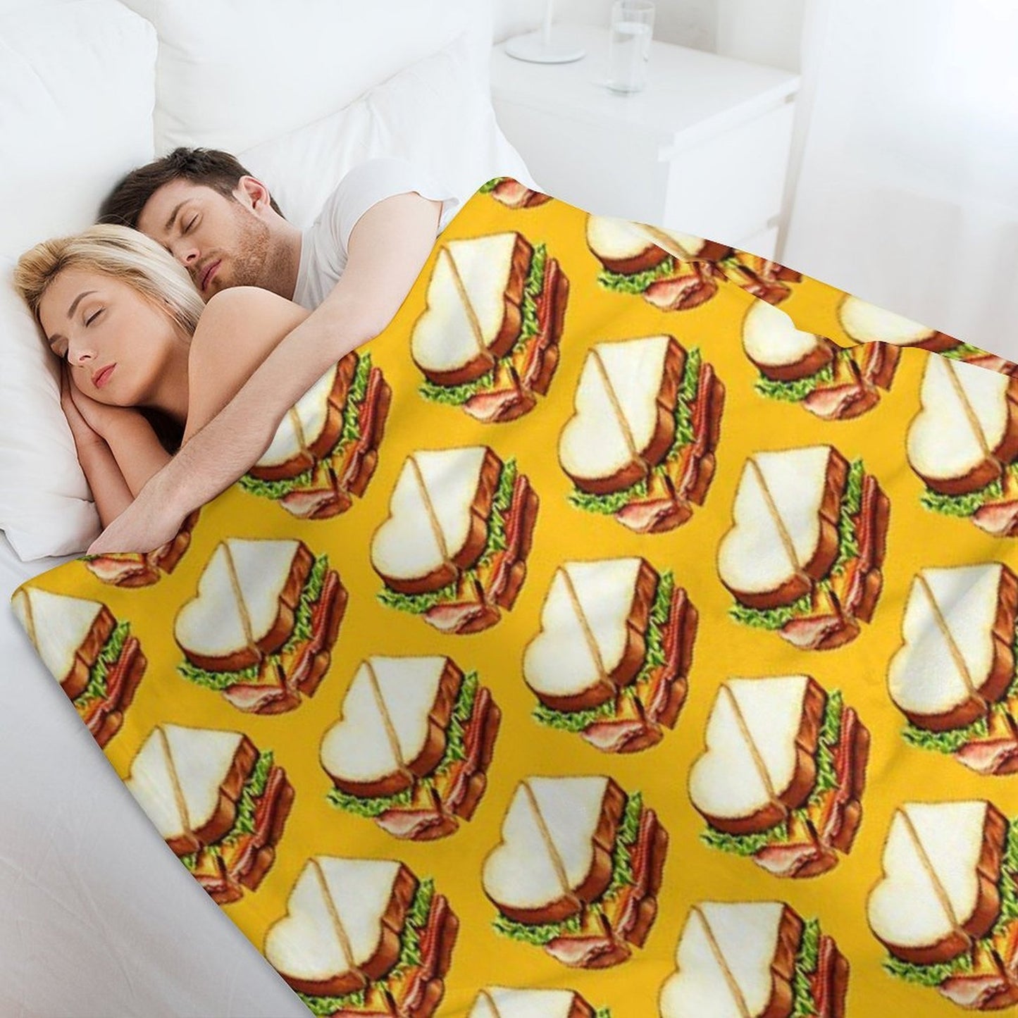Ham Sandwich Pattern Throw Blanket