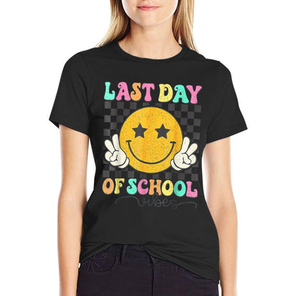 Last Day Of School Vibes Cute End Of School Kids Girls  Breathable T-Shirt