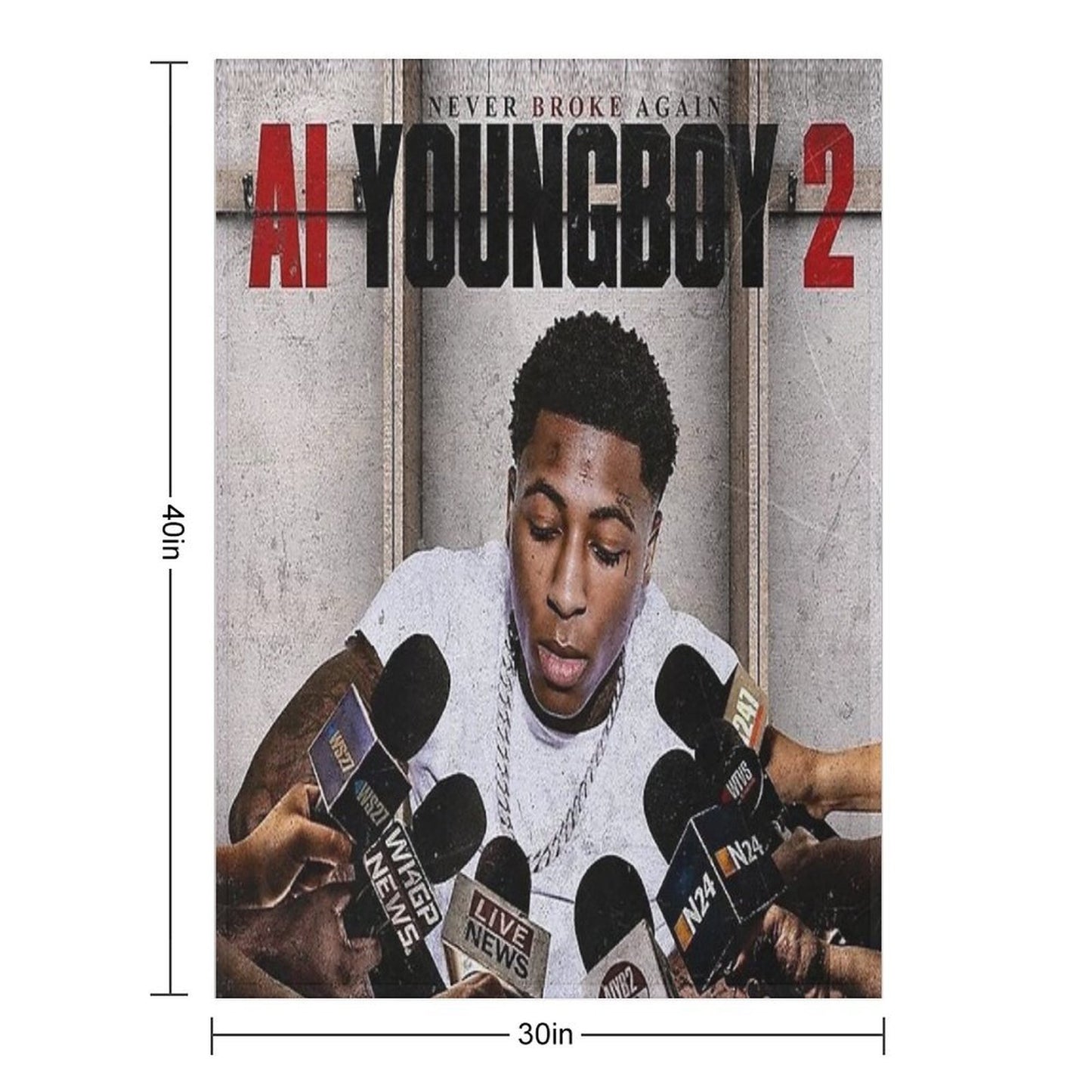 Threeboy Young Boy Never Broke American Tour 2020 Throw Blanket